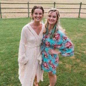 Floral Turquoise Robe